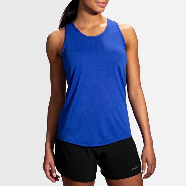 Brooks Distance Womens Running Tank Top - Blue - Philippines (351708EDP)